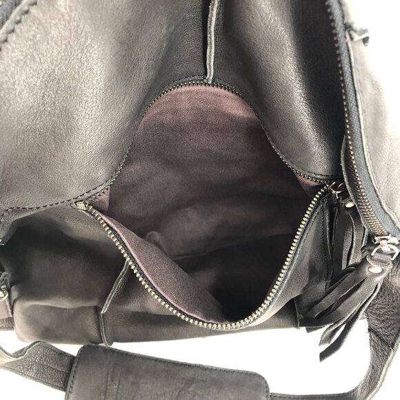 Cut ‘n Paste Black Slouchy Leather Shoulder Bag | Convertible Style - Picture 3 of 11